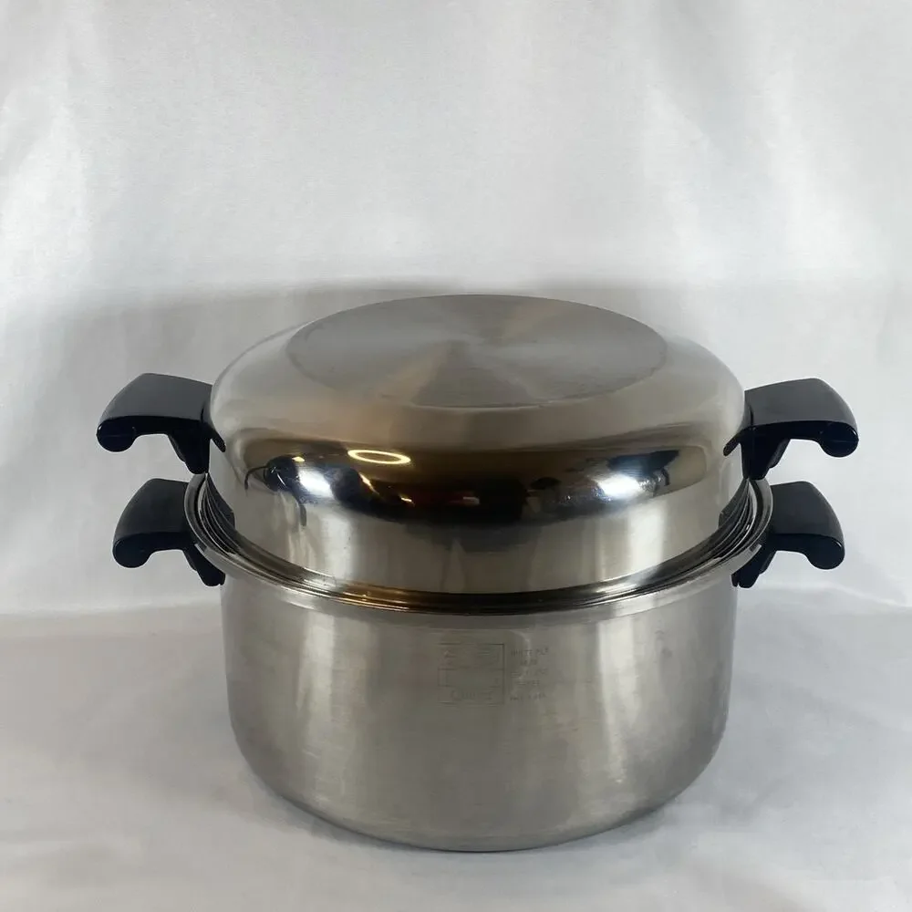 Amway Queen Multi-Ply 18/8 Stainless Steel 6 Qt Stockpot Dome Lid & Egg Poacher